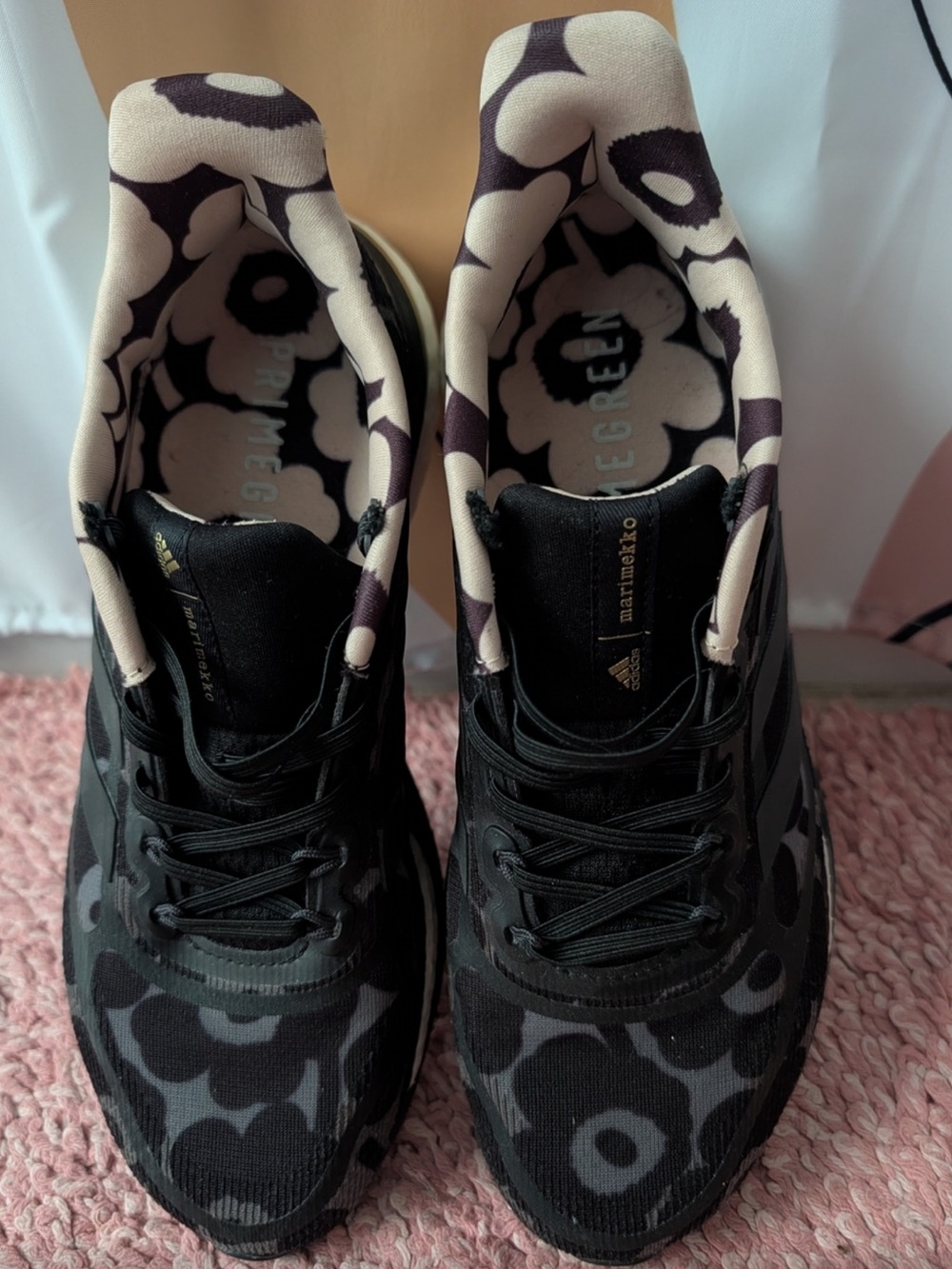 adidas x marimekko Women’s Black and Cream Floral Sneakers